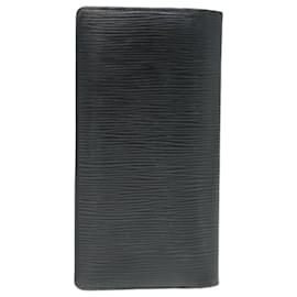 Louis Vuitton-LOUIS VUITTON Epi Portefeuille Brazza Long Wallet Black M60622 LV Auth bs16921-Black