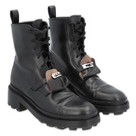 Bottines Hermès en cuir noir Noir