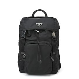 Prada Re-Nylon Saffiano Leather Backpack Black
