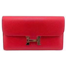 Hermès Cartera Larga Constance Hermes en Rojo Roja