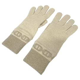 Hermès-Hermes Chaine d'Ancre Beige Cashmere Gloves-Beige