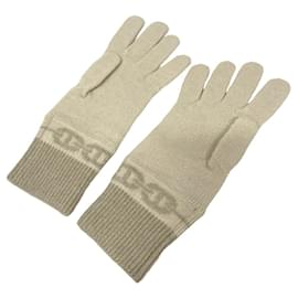 Hermès-Hermes Chaine d'Ancre Beige Cashmere Gloves-Beige