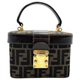 Fendi-Fendi Zucca Pattern Vanity Bag-Brown
