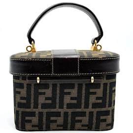 Fendi-Fendi Zucca Pattern Vanity Bag-Brown