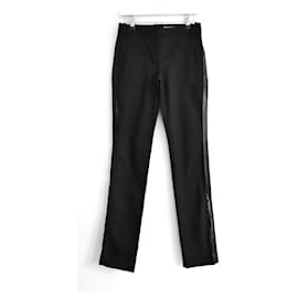 Dior-Christian Dior x John Galliano Fall 2006 PVC Trim Black Trousers-Black