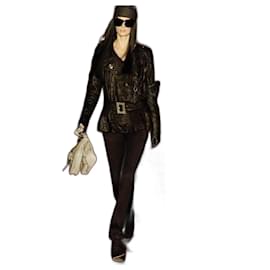 Dior-Christian Dior x John Galliano Fall 2006 PVC Trim Black Trousers-Black
