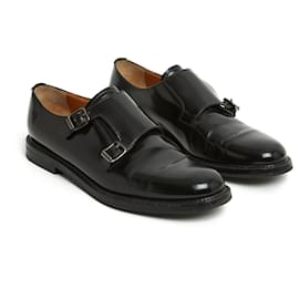 Church's-Churchs Richelieu Lora EU38 Black Leather Monk Strap Loafers UK5 US7.5-Black