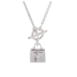 Hermès HERMES Amulet Birkin Necklace for Women, Silver Other