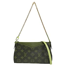 Louis Vuitton-Louis Vuitton Pallas Scratch Monogram Shoulder Bag-Brown,Red