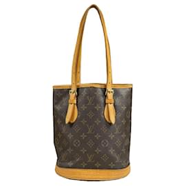 Louis Vuitton-Louis Vuitton Bucket PM Monogram Shoulder Bag-Brown