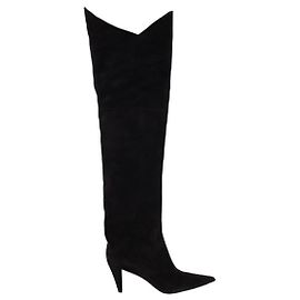 Alexandre Vauthier Knee-high leather boots Black