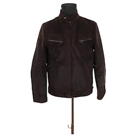 Gucci-Manteau en cuir-Marron