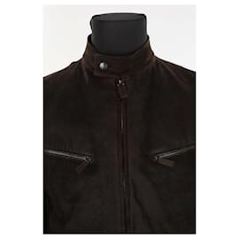 Gucci-Casaco de couro-Marrom