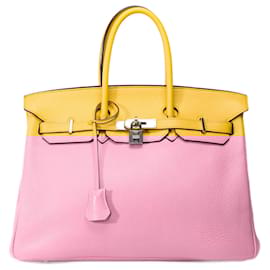 Hermès-Sac HERMES Birkin 35 en Cuir Jaune - 102081-Jaune