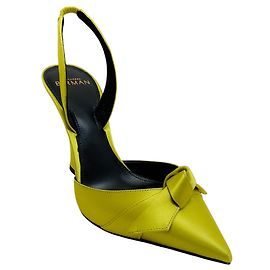 Décolleté slingback Clarita in satin verde lime di Alexandre Birman Verde
