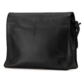 Balenciaga-Black Balenciaga Leather Padlock All Day Crossbody-Black