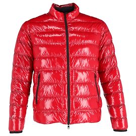 Giacca in Piuma Moncler Agar Laqué in Nylon Rosso Rosso