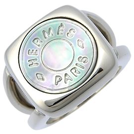 Hermès Anillo de plata y concha Hermes Plata