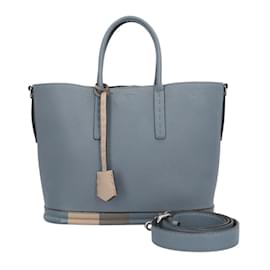 Fendi-Sac à épaule en cuir bleu Fendi Selleria-Bleu