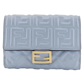 Fendi-Fendi Medium Baguette Bi-fold Wallet-Light blue