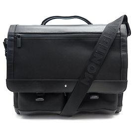 NUOVA MONTBLANC MY NIGHTFLIGHT 118245 NERA BORSA DA VIAGGIO A TRACOLLA Nero