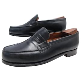 JM Weston-JM WESTON SHOES LOAFERS 180 LEATHER 8.5 42.5 WIDE SHOE TREES-Black
