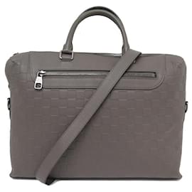 Louis Vuitton-LOUIS VUITTON DOCUMENT CASE JOUR INFINITE DAMIER LEATHER SHOULDER BAG-Taupe