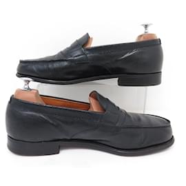 JM Weston-VINTAGE JM WESTON SHOES LOAFERS 180 IN LIZARD LEATHER 8.5E 42.5 WIDE-Black