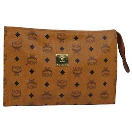 Borsa a tracolla Mcm Vicetos Logogram in pelle PVC marrone Marrone