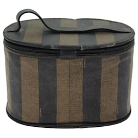 Fendi-Fendi Pecan Canvas Vanity Cosmetic Pouch Black Brown-Black