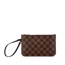 Louis Vuitton-Pochete anexada Neverfull Damier Louis Vuitton-Marrom