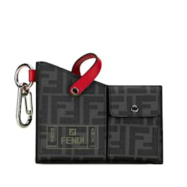 Fendi-Fendi Zucca Charm Keychain-Brown,Black,Red