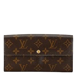 Louis Vuitton-Louis Vuitton Monogram Portefeuille Sarah Long Wallet-Brown,Monogram