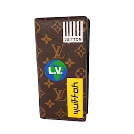 Louis Vuitton-Louis Vuitton Long Wallet Monogram Story Portefeuille Brazza-Brown