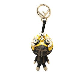 Porte-clés Fendi Zucca Space Monkey Bag Charm Marron Jaune