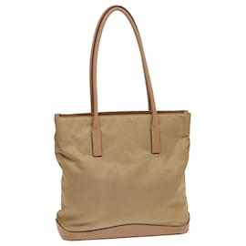 PRADA Tote Bag Nylon Beige Auth bs16845 Beige