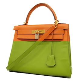 Hermès-Hermes Kelly 28 Handbag in Potiron-Orange