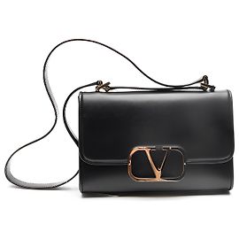 Borsa a tracolla Valentino Garavani Vlogo pelle nera Nero