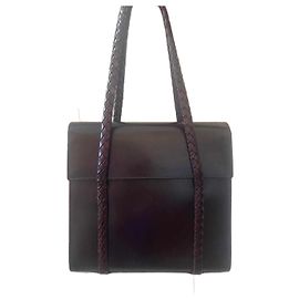 Bolsa de ombro Bally em pele de cordeiro marrom Marrom