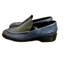 Balenciaga-Balenciaga leather loafers-Black,Navy blue
