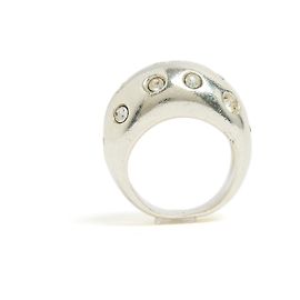 Yves Saint Laurent YSL 1990s TDD53 Silver Dome Ring USUS6.25 Silvery