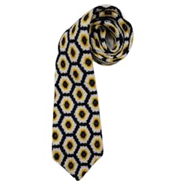 Yves Saint Laurent-Wool tie vintage YSL, vintage 1980s tie-White,Multiple colors,Yellow