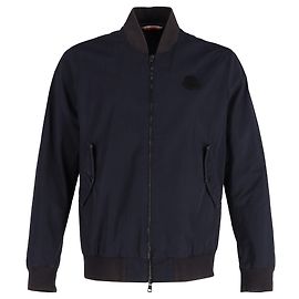 Giacca bomber con zip frontale e patch logo Moncler in poliestere blu navy Blu Blu navy