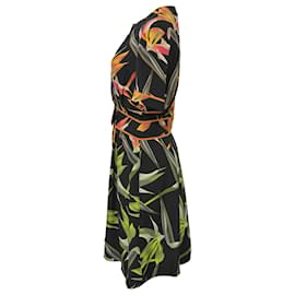 Fendi- Fendi Mini Floral Printed Concealed Button Dress in Black Silk-Multiple colors,Other