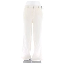 Pantalon Fendi T.IT 48 Viscose Blanc
