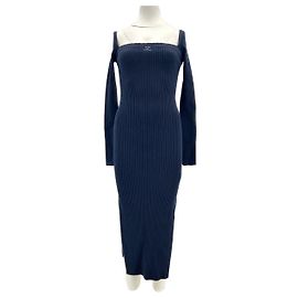 COURREGES Vestidos T.US 1 Viscose Azul marinho