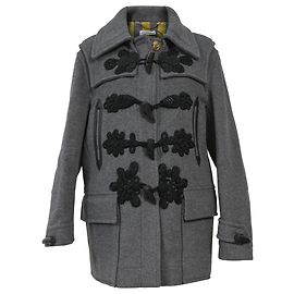 Altuzarra Applique Single-Breasted Coat in Grey Wool Grey