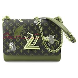 Louis Vuitton-Louis Vuitton Monogram Catgram Sac Twist MM Chain Shoulder Bag-Brown