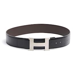 Hermès-Hermès A composer 42 mm Belt T80 Black Silver Reversible H Belt US30 Hermes-Black
