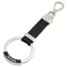 Llave de cuero Saffiano Prada Negro